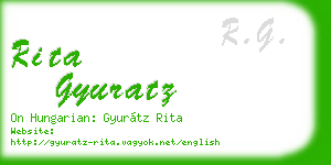 rita gyuratz business card